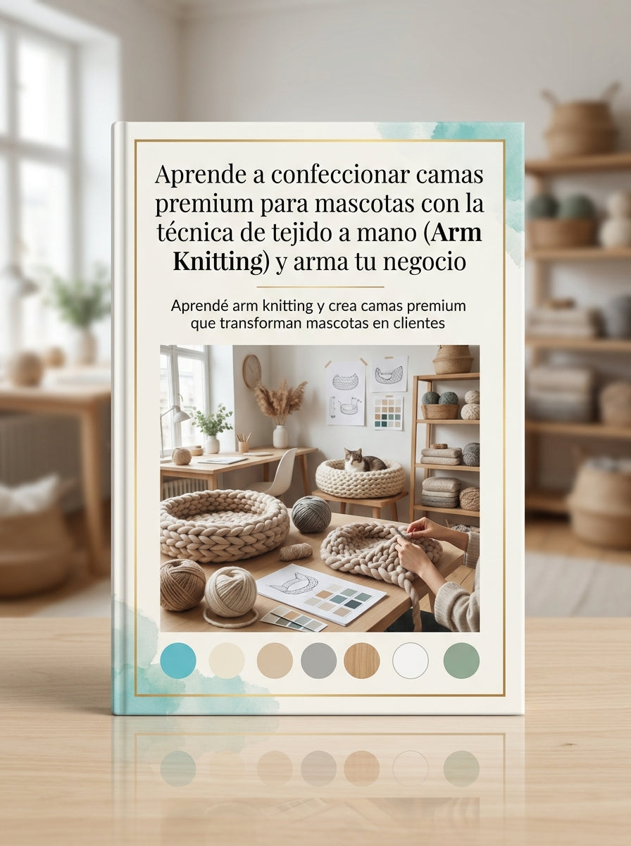 Camas Premium Mascotas con tecnica de tejido a mano Arm knitting